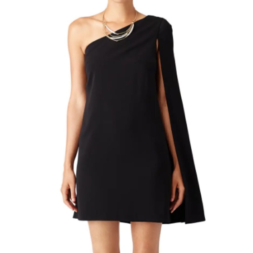 Jill Jill Stuart Drama Cape Shift Dress in Black sz 6
